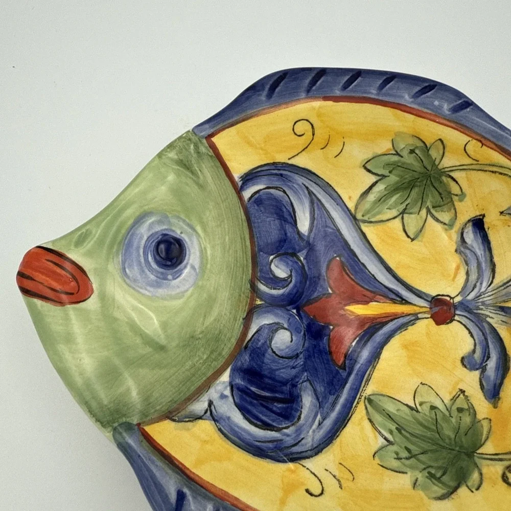 Vintage Hand painted Fish Trinket Holder
